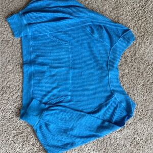 We The Free Vibrant Blue Waffle Knit Top